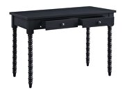 Black finish wooden frame with ornate carvings console table by Acme additional picture 5
