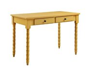 Yellow finish wooden frame with ornate carvings console table by Acme additional picture 2
