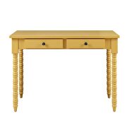 Yellow finish wooden frame with ornate carvings console table by Acme additional picture 3