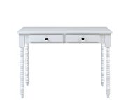 White finish wooden frame with ornate carvings console table by Acme additional picture 3
