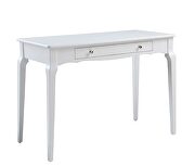 White finish gently curving details console table by Acme additional picture 2