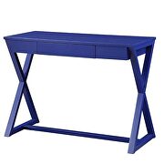 Twilight blue finish x-shape wooden base console table by Acme additional picture 2