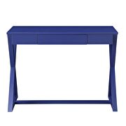 Twilight blue finish x-shape wooden base console table by Acme additional picture 3