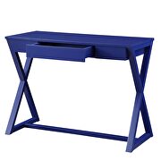 Twilight blue finish x-shape wooden base console table by Acme additional picture 5