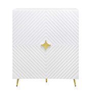 White high gloss finish wave pattern design cabinet by Acme additional picture 3