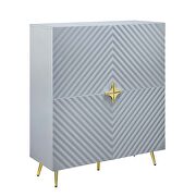 Gray high gloss finish wave pattern design cabinet by Acme additional picture 2