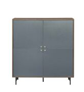 Gray & walnut finish wooden cabinet by Acme additional picture 3