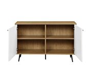 White & oak finish rectangular console table by Acme additional picture 4