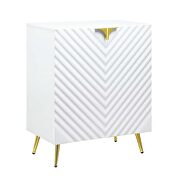 White high gloss finish wave pattern design console table by Acme additional picture 2