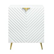 White high gloss finish wave pattern design console table by Acme additional picture 3