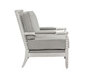 Gray linen upholstery & light oak finish nailhead trim accent chair by Acme additional picture 4