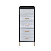 Black/ silver base & gold finish metal legs jewelry armoire by Acme additional picture 3