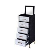 Black/ silver base & gold finish metal legs jewelry armoire by Acme additional picture 4