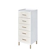 White/ champagne and gold finish metal legs jewelry armoire by Acme additional picture 3