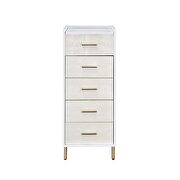 White/ champagne and gold finish metal legs jewelry armoire by Acme additional picture 4