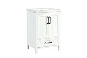 White finish english front & back sink cabinet by Acme additional picture 2