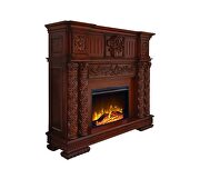 Cherry finish classic style fireplace additional photo 2 of 4