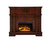 Cherry finish classic style fireplace additional photo 3 of 4