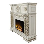 Antique pearl finish classic style fireplace by Acme additional picture 2