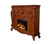 Honey oak finish winding carvings fireplace by Acme additional picture 2