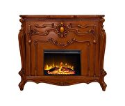 Honey oak finish winding carvings fireplace by Acme additional picture 3