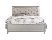 Pu & champagne finish button-tufted headboard queen bed by Acme additional picture 6