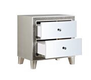 Mirrored & champagne finish shiny and lustrous surface nightstand by Acme additional picture 4