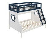 Navy blue & white finish twin/ twin bunk bed with decorative turned spindles by Acme additional picture 2