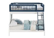 Navy blue & white finish twin/ twin bunk bed with decorative turned spindles by Acme additional picture 3