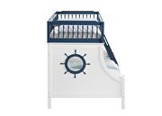 Navy blue & white finish twin/ twin bunk bed with decorative turned spindles by Acme additional picture 4
