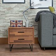 Walnut finish finest woods and veneers nightstand by Acme additional picture 4