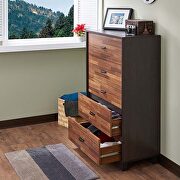 Walnut / black finish storage headboard & base queen bed by Acme additional picture 12