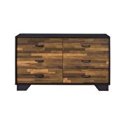 Walnut / black finish storage headboard & base queen bed by Acme additional picture 13