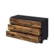 Walnut / black finish storage headboard & base queen bed by Acme additional picture 14