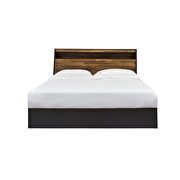 Walnut / black finish storage headboard & base queen bed by Acme additional picture 15