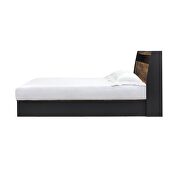 Walnut / black finish storage headboard & base queen bed by Acme additional picture 16
