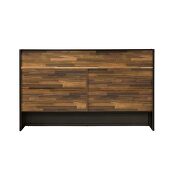 Walnut / black finish storage headboard & base queen bed by Acme additional picture 17