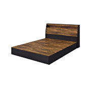 Walnut / black finish storage headboard & base queen bed by Acme additional picture 3