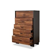 Walnut / black finish storage headboard & base queen bed by Acme additional picture 7