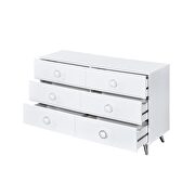 Crisp white finish and metal chrome legs dresser by Acme additional picture 3