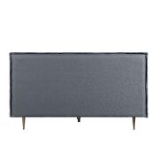 Gray top grain leather padded headboard queen bed by Acme additional picture 11