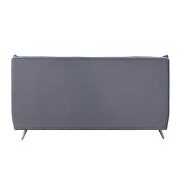 Gray top grain leather upholstered modern queen bed by Acme additional picture 11
