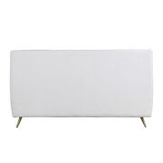 Vintage white top grain leather upholstered modern queen bed by Acme additional picture 11