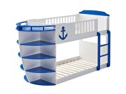 Sky blue finish twin/twin bunk with storage shelves by Acme additional picture 2