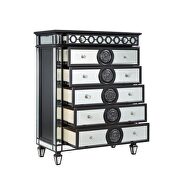 Black & sliver finish mirrored top chest by Acme additional picture 2