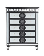 Black & sliver finish mirrored top chest by Acme additional picture 3