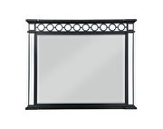 Black & sliver finish mirrored top dresser by Acme additional picture 2