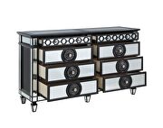 Black & sliver finish mirrored top dresser by Acme additional picture 4