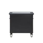 Black & sliver finish mirrored top nightstand by Acme additional picture 2