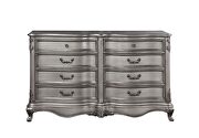 Antique platinum finish rococo design dresser additional photo 3 of 3
